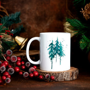 Simple Pine Trees Baby It's Cold Outside Christmas Mug