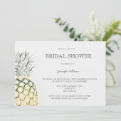 Simple pineapple bridal shower invitations (Standing Front)