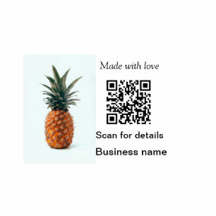 Simple pineapple fruit food q r code business deta cutout
