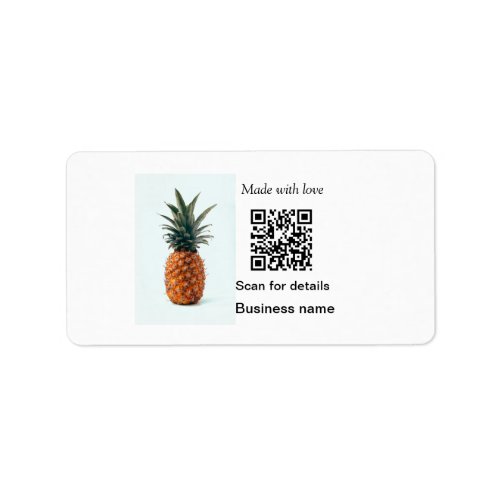 Simple pineapple fruit food q r code business deta label