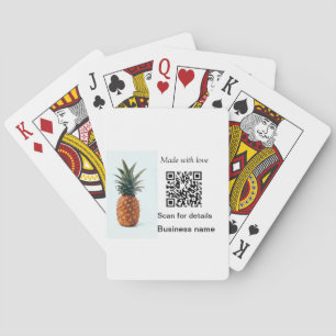 Simple pineapple fruit food q r code business deta poker cards