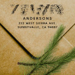 Simple Pines Stylish Family Return Address Rubber Stamp<br><div class="desc">This stylish return address stamp is perfect all year round but especially useful during the Christmas Holiday period! It features simple pines needles hanging on the top, over your family name and address in modern typography. This winter address stamp is modern and elegant and it would look perfect of your...</div>