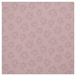 Simple Pink Abstract Hand Drawn Flowers Fabric