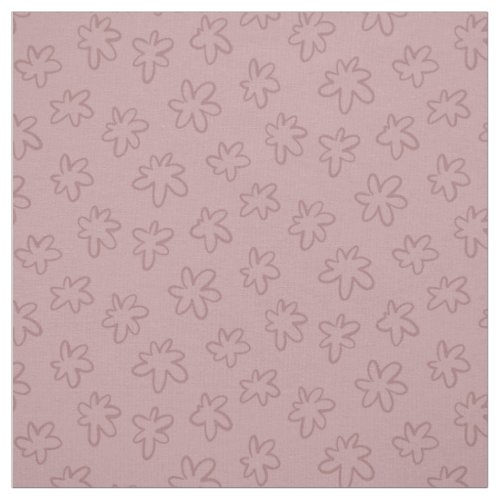 Simple Pink Abstract Hand Drawn Flowers Fabric