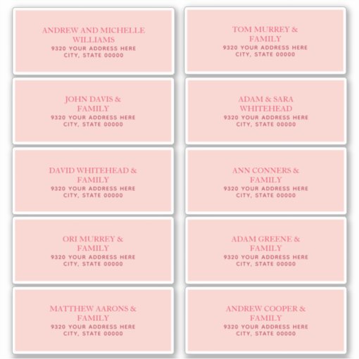 Simple Pink Address Labels | Zazzle