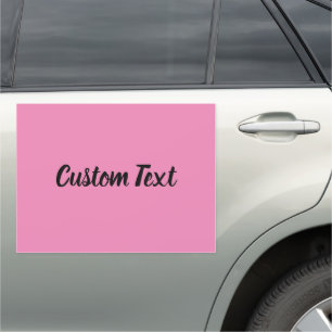 Simple Pink and Black Elegant Cursive Script Text Car Magnet