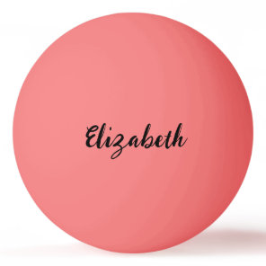 Simple Pink and Black Name Script Text Template Ping Pong Ball