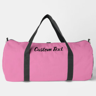 Simple Pink and Black Script Text Template Duffle Bag