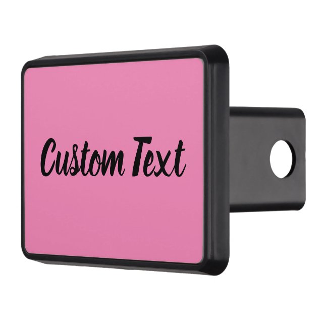 Simple Pink and Black Script Text Template Hitch Cover (Left)