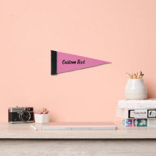 Simple Pink and Black Script Text Template Pennant Flag