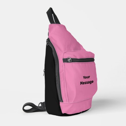 Simple Pink and Black Your Message Template Sling Bag