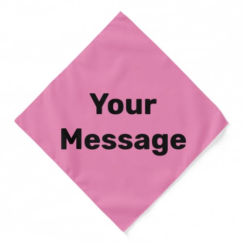 Simple Pink and Black Your Message Text Template Bandana