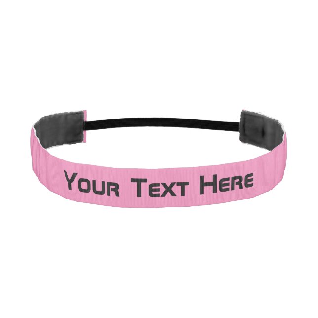 Simple Pink and Black Your Text Here Template Athletic Headband (Front)