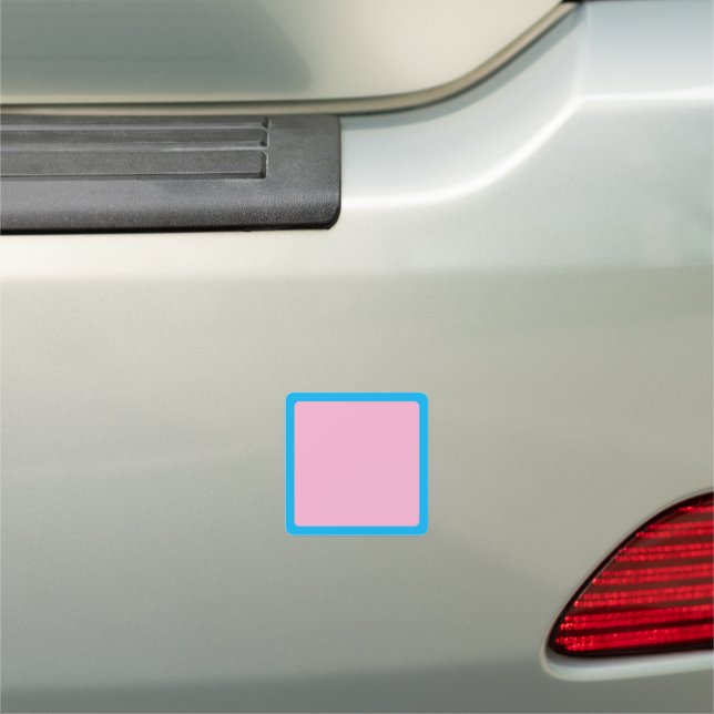 Simple Pink and Blue Border Blank Template Car Magnet (In Situ)