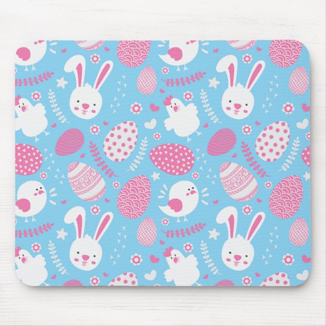 Simple Pink and Blue Easter Pattern | Mousepad (Front)