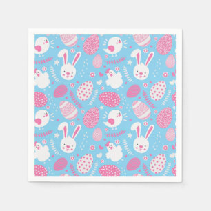 Simple Pink and Blue Easter Pattern   Paper Napkin