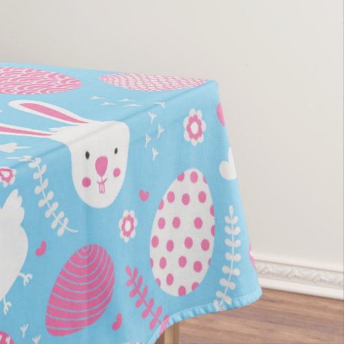 Simple Pink and Blue Easter Pattern  Tablecloth