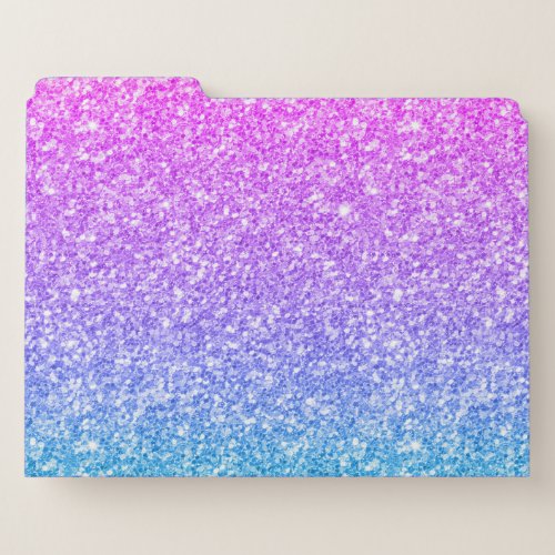 Simple Pink and Blue Gradient Glitter File Folder