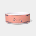 Simple Pink and Blue with Pet's Name Template Pet Bowl<br><div class="desc">This pink pet bowl has blue display text in the center. You can edit the text to show the correct name.</div>