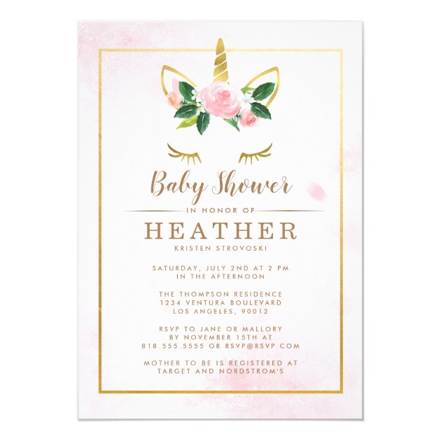 zazzle unicorn baby shower invitations