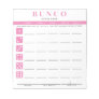 Simple Pink and White Bunco Score Card Notepad