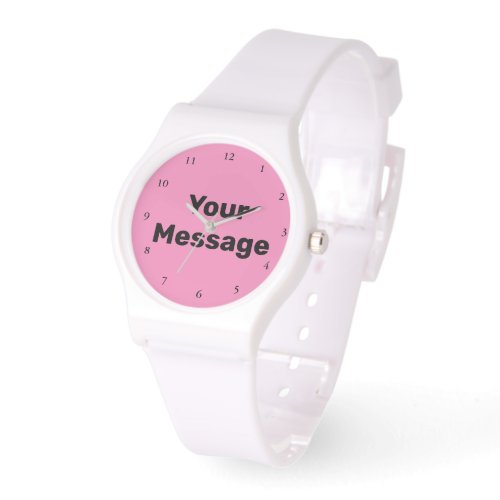 Simple Pink and White Message Text Template Watch