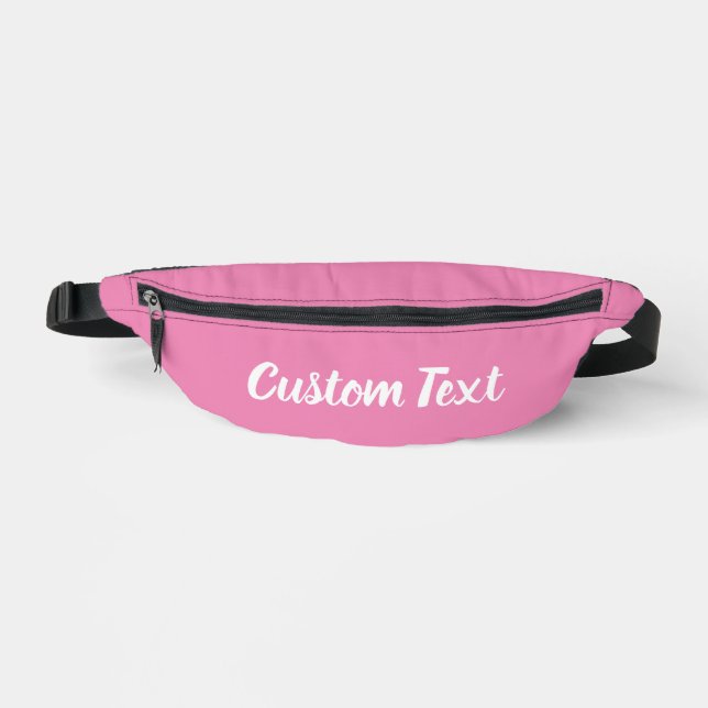 Simple Pink and White Script Text Template Fanny Pack (Front)
