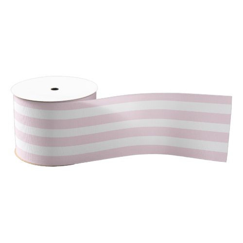 Simple Pink and White Striped Grosgrain Ribbon