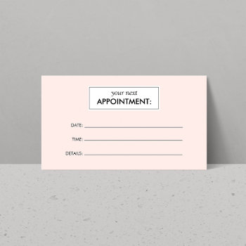 Simple Pink Appointment Card by 1201am at Zazzle