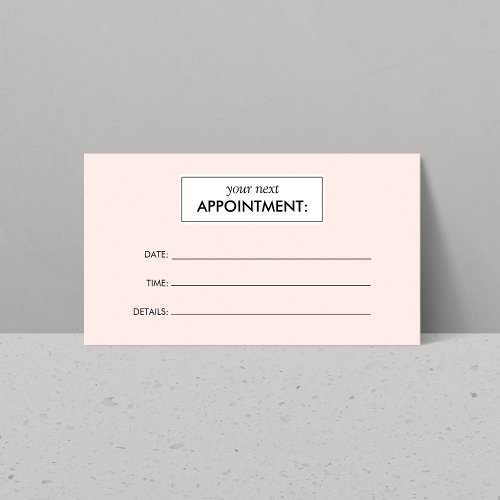 Simple Pink Appointment Card