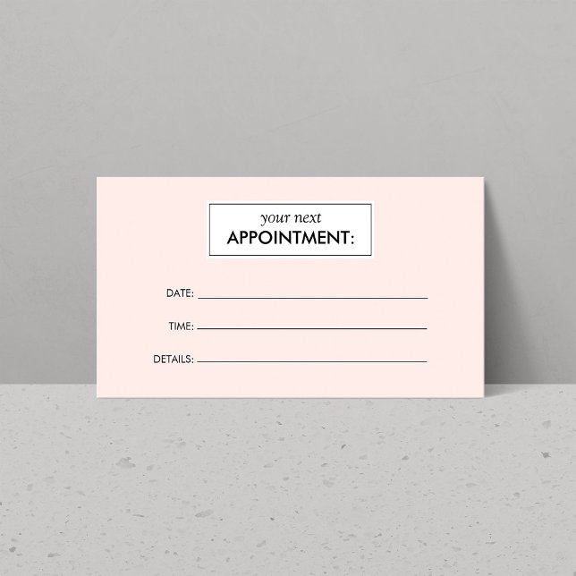 Simple Pink Appointment Card (Creator Uploaded)