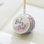 Simple Pink Baby Girl Modern Baby Shower Cake Pops (Front Insitu)
