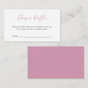Simple Pink Baby Shower Diaper Raffle Enclosure Card