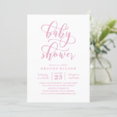 Simple Pink Baby Shower Invitation (Standing Front)