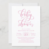 Simple Pink Baby Shower Invitation (Front)