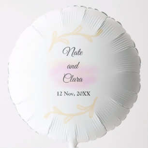 Simple pink beige watercolor handpainted wedding   balloon