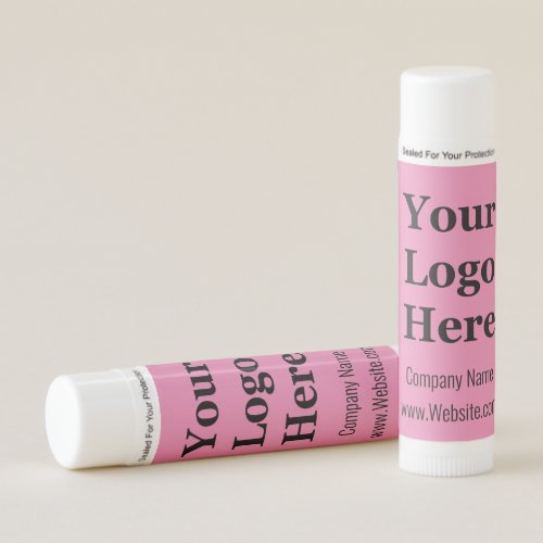 Simple Pink Black Business Your Logo Here Template Lip Balm