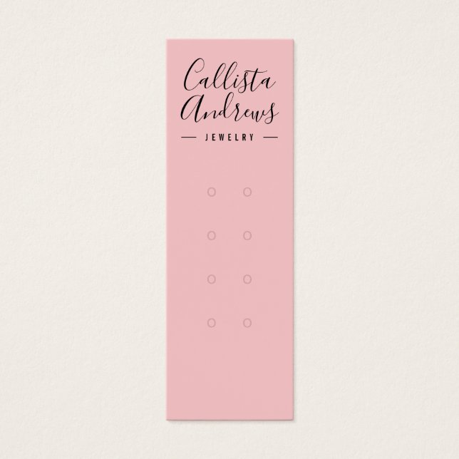 Simple Pink Black Multiple Earring Display Card (Front)