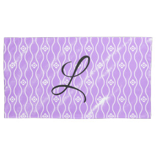 Simple pink black watercolor add your monogram th pillow case