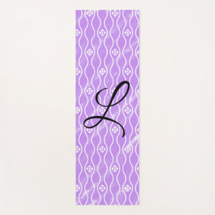 Simple pink  black watercolor add your monogram th yoga mat