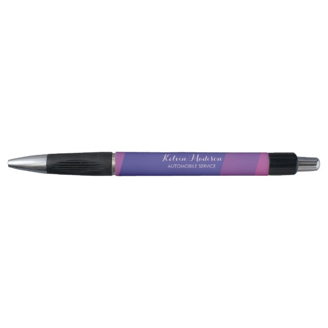 Simple pink blue diagonal lines pen (Front)