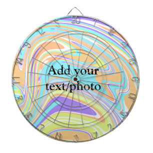 Simple pink blue orange yellow abstract add name t dart board