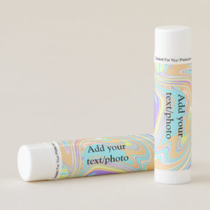 Simple pink blue orange yellow abstract add name t lip balm