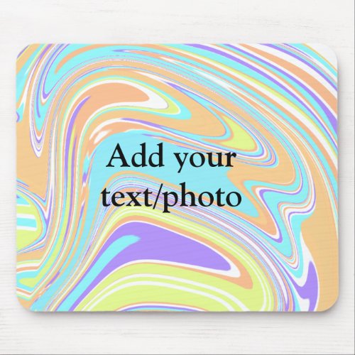 Simple pink blue orange yellow abstract add name t mouse pad