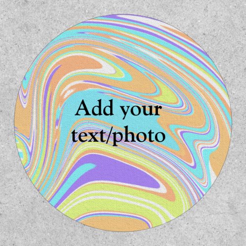 Simple pink blue orange yellow abstract add name t patch