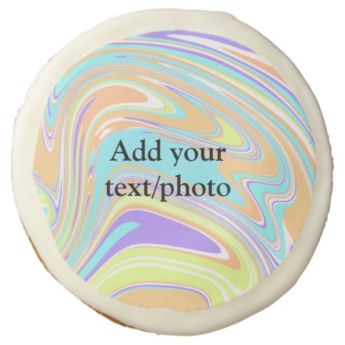 Simple pink blue orange yellow abstract add name t sugar cookie