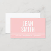 Simple Pink Bold Minimal Calling Card (Front/Back)