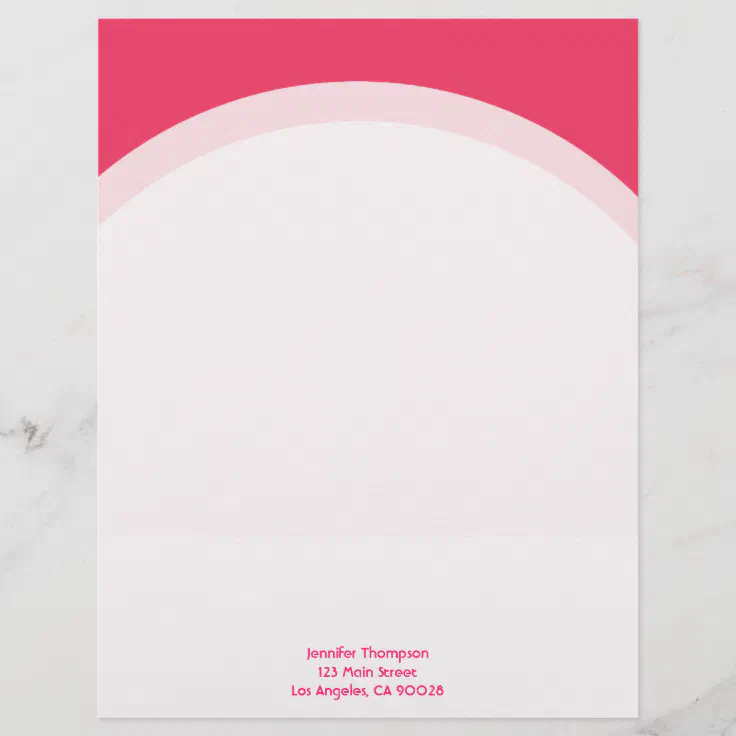 Simple pink border letterhead | Zazzle