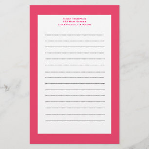 Simple pink border stationery
