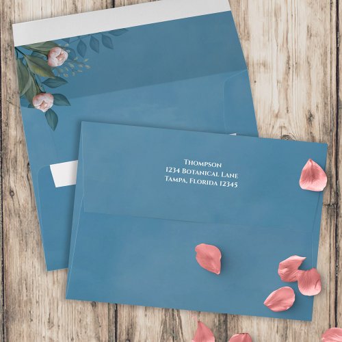 Simple Pink Botanical Pale Vintage Roses Envelope